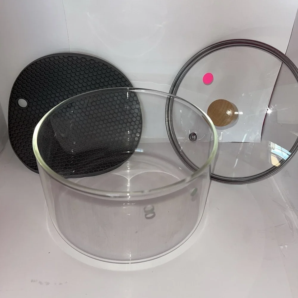 Glass Saucepan with Cover Stovetop Cooking Pot with Lid (Missing Pot Handle) New